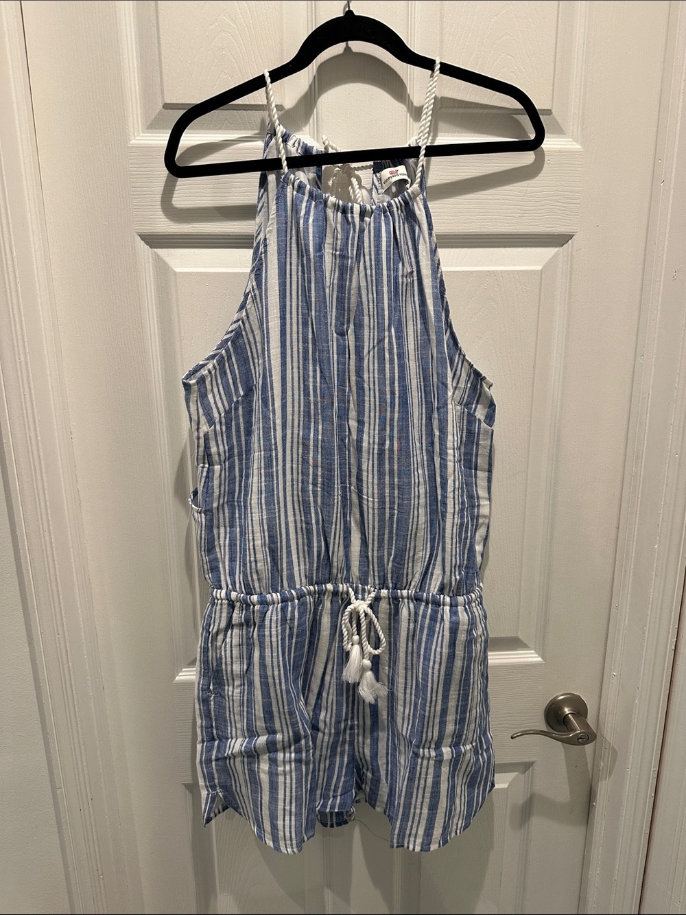 Blue and White Vineyard Vines Sailing Stripe Romper - NWT size 16